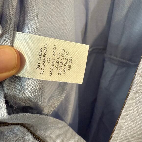 Apiece Apart Light Blue Linen Blend Wrap Jumpsuit Long Sleeve V Neck Tie Waist - Picture 8 of 9